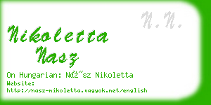 nikoletta nasz business card